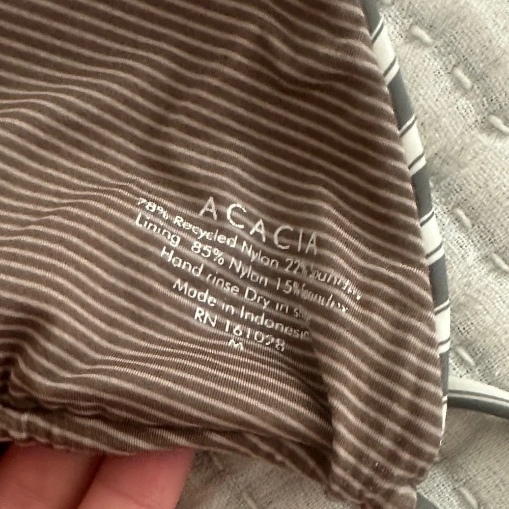 Acacia Striped Triangle Bikini Top in Gray and White - Picture 6 of 6